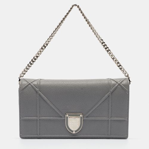 Dior Grey Leather Diorama Wallet on Chain - Dior - Modalova