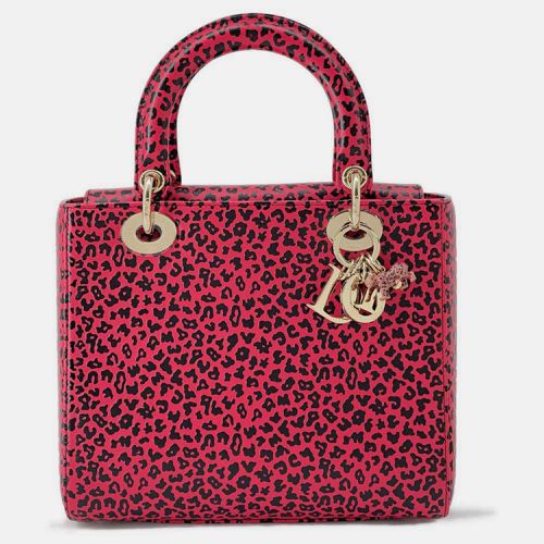 Dior Pink/Black Leather Leopard Lady Dior Handbag - Dior - Modalova