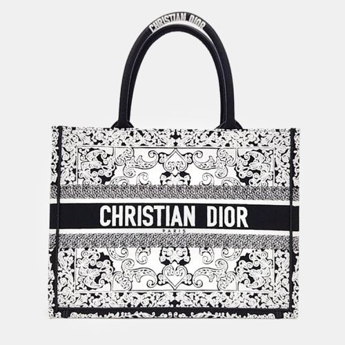 Christian White/ Canvas Book Tote Bag - Dior - Modalova