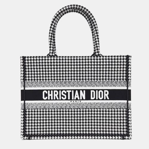 Dior Black/White Houndstooth Canvas Lady Dior Tote Bag - Dior - Modalova