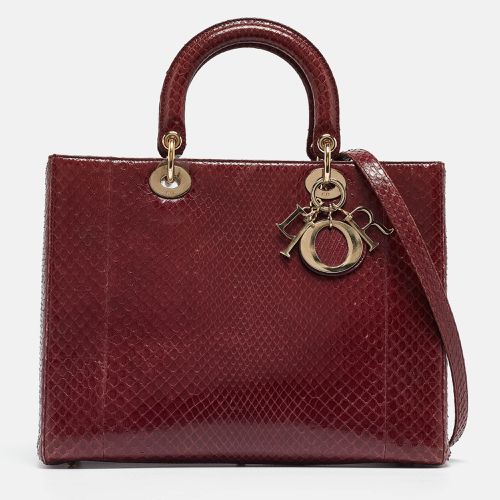 Dior Burgundy Python Large Lady Dior Tote - Dior - Modalova