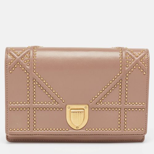 Dior Pink Leather Studded Diorama Wallet on Chain - Dior - Modalova