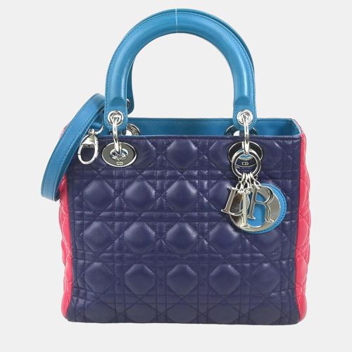 Dior Tricolour Leather Medium Lady Dior Top Handle Bag - Dior - Modalova