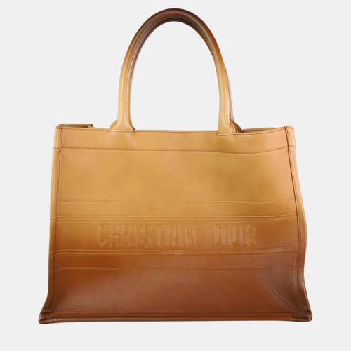 Dior Brown Ombre Gradient Leather Medium Book Tote Bag - Dior - Modalova