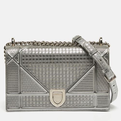 Dior Grey Micro Cannage Patent Leather Medium Diorama Shoulder Bag - Dior - Modalova