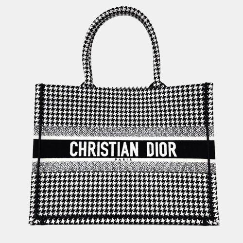 Dior Black Houndstooth Canvas Book Tote Bag - Dior - Modalova