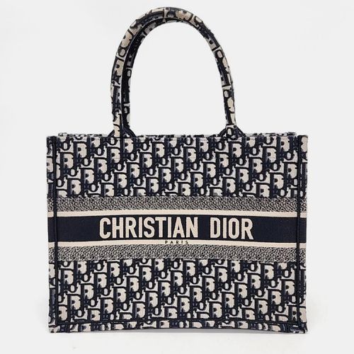 Dior Navy Blue Oblique Canvas Book Tote Bag - Dior - Modalova