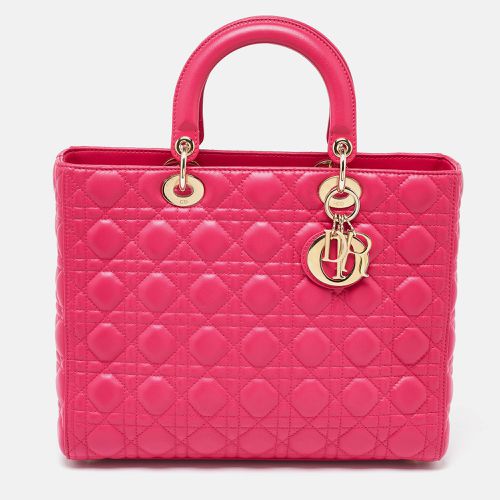 Dior Fuschia Cannage Leather Large Lady Dior Tote - Dior - Modalova