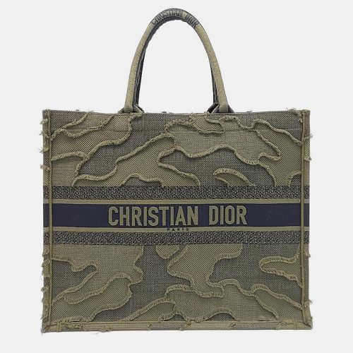 Dior Deep Khaki Canvas Book Tote Bag - Dior - Modalova