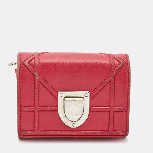 Dior Pink Leather Diorama Trifold Wallet - Dior - Modalova