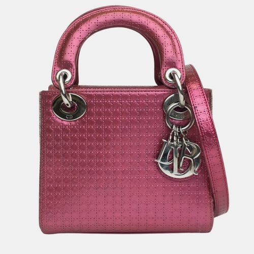 Dior Pink Patent Leather Microcannage Mini Lady Dior Tote Bag - Dior - Modalova