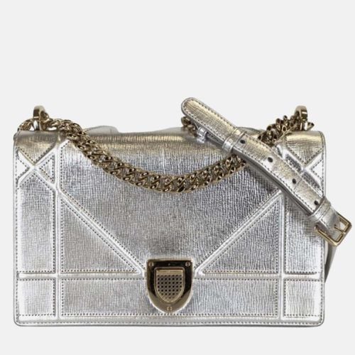 Dior Silver Leather Medium Diorama Shoulder Bag - Dior - Modalova