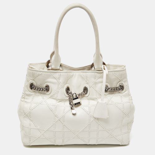 Dior White Cannage Leather Chri Chri Chain Tote - Dior - Modalova