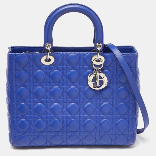 Dior Blue Cannage Leather Large Lady Dior Tote - Dior - Modalova