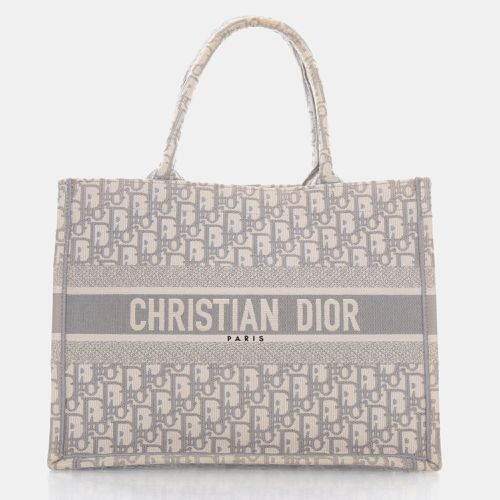 Dior Grey Oblique Canvas Medium Book Tote Bag - Dior - Modalova