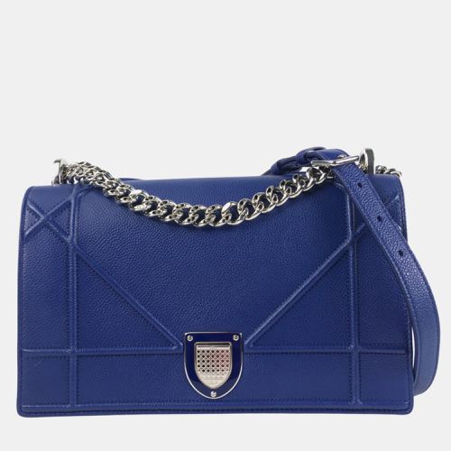 Dior Blue Pebbled Leather Medium Diorama Shoulder Bag - Dior - Modalova