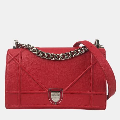 Dior Red Pebbled Leather Small Diorama Shoulder Bag - Dior - Modalova