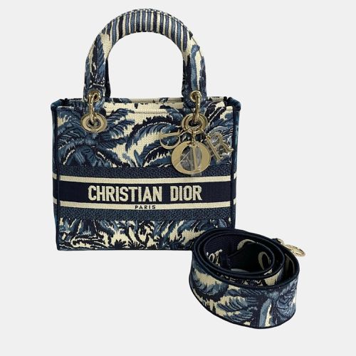 Dior Blue Canvas Medium Palm Tree Toile De Jouy Lady D-Lite Tote Bag - Dior - Modalova