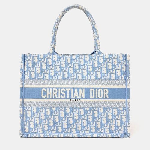 Dior Sky Blue Oblique Canvas Book Tote Bag - Dior - Modalova