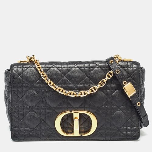 Dior Black Cannage Leather Medium Caro Shoulder Bag - Dior - Modalova