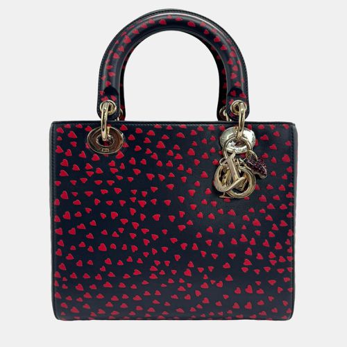 Dior Black/Red Leather Medium I Love Paris Lady Dior Tote Bag - Dior - Modalova