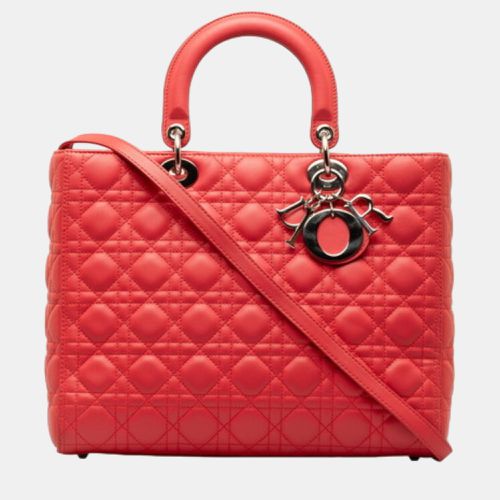 Dior Red Leather Large Lady Dior Top Handle Bags - Dior - Modalova