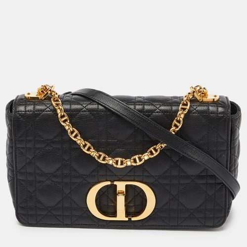 Dior Black Cannage Leather Medium Caro Shoulder Bag - Dior - Modalova