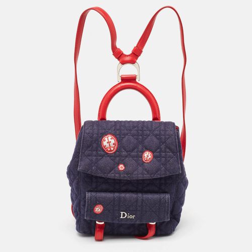 Dior Blue/Red Cannage Denim Small Stardust Backpack - Dior - Modalova