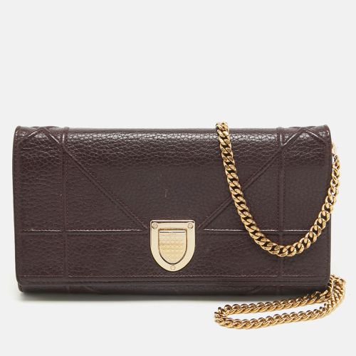 Dior Burgundy Leather Diorama Wallet on Chain - Dior - Modalova