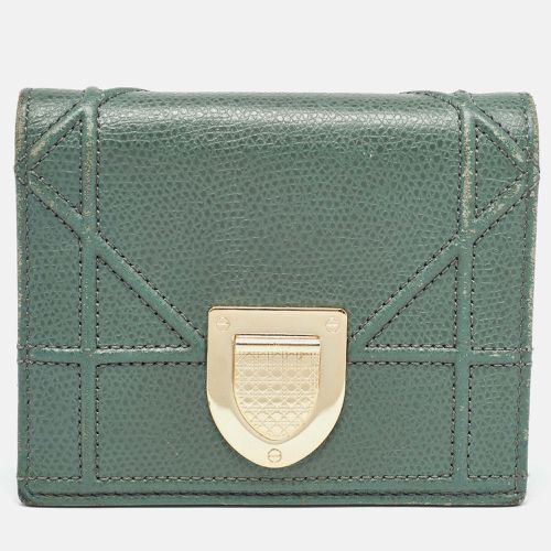 Dior Green Leather Diorama Bifold Compact Wallet - Dior - Modalova