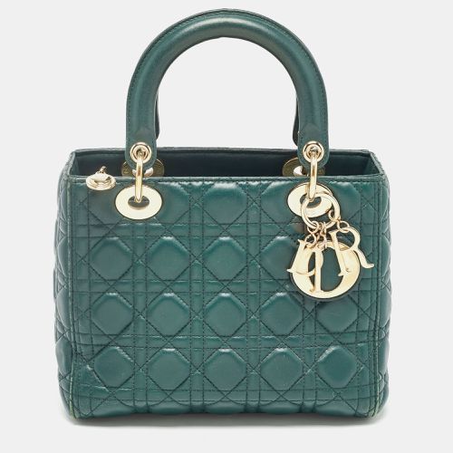 Dior Green Cannage Leather Medium Lady Dior Tote - Dior - Modalova