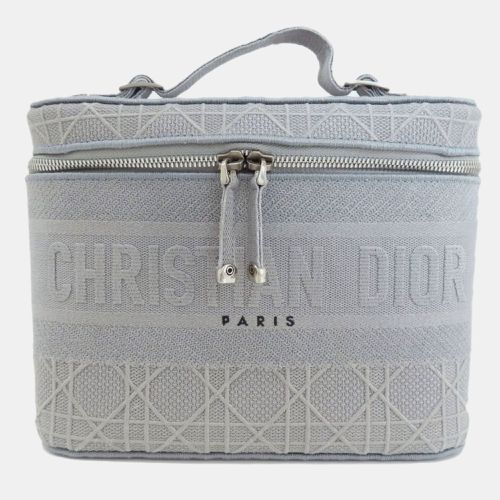 Dior Grey Cannage Embroidery Canvas DiorTravel Vanity Case Bag - Dior - Modalova