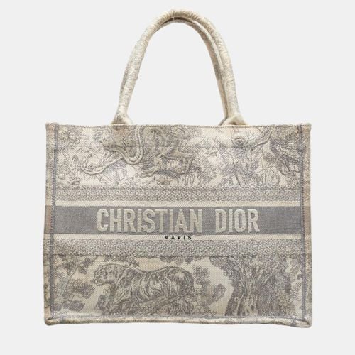 Dior Brown Canvas Toile De Jouy Medium Book Tote Bag - Dior - Modalova