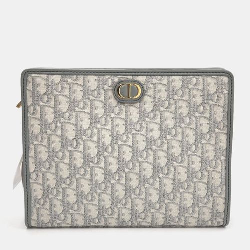 Dior Grey Canvas Montaigne 30 Pouch - Dior - Modalova