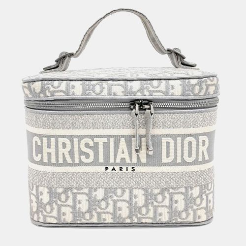 Dior Grey Canvas Oblique Cannage Travel Vanity Shoulder Bag - Dior - Modalova