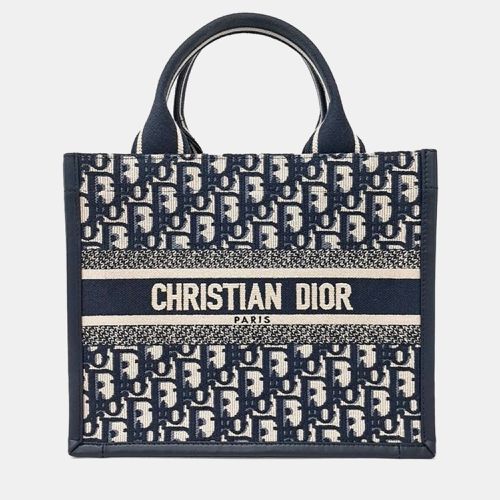 Christian Dior Navy Blue Oblique Book Tote Small Bag - Dior - Modalova