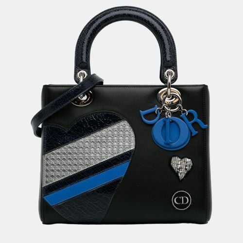 Dior Black Medium Calfskin Patch Embellished Lady Dior - Dior - Modalova