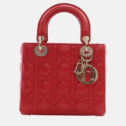 Dior Red Small Lambskin Cannage My ABCDior Lady Dior - Dior - Modalova