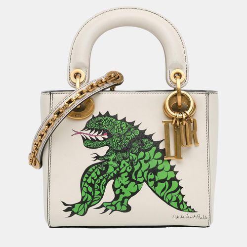 Dior White Limited Edition Niki De Saint Phalle Mini Dragon Calfskin Lady Dior - Dior - Modalova