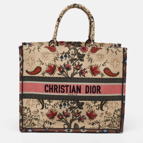 Dior Multicolor Floral Embroidered Canvas Large Book Tote - Dior - Modalova