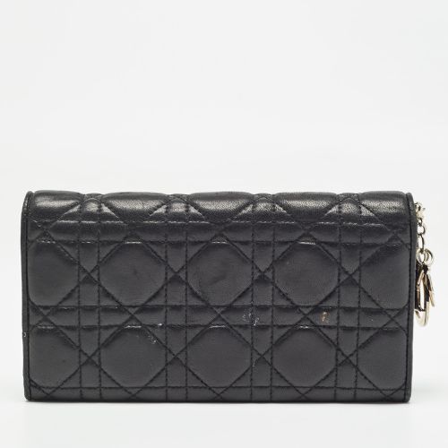 Dior Black Cannage Leather Lady Dior Continental Wallet - Dior - Modalova