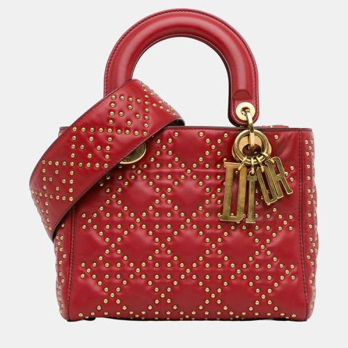 Dior Red Small Lambskin Cannage Studded Supple Lady Dior - Dior - Modalova