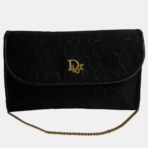 Dior Black Canvas Honeycomb Canvas Chain Crossbody Bag - Dior - Modalova