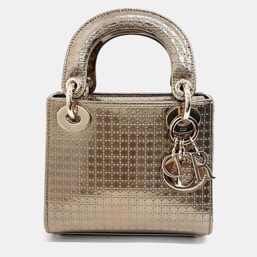 Christian Dior Gold Cannage Leather Lady dior Mini Top Handle Bag - Dior - Modalova