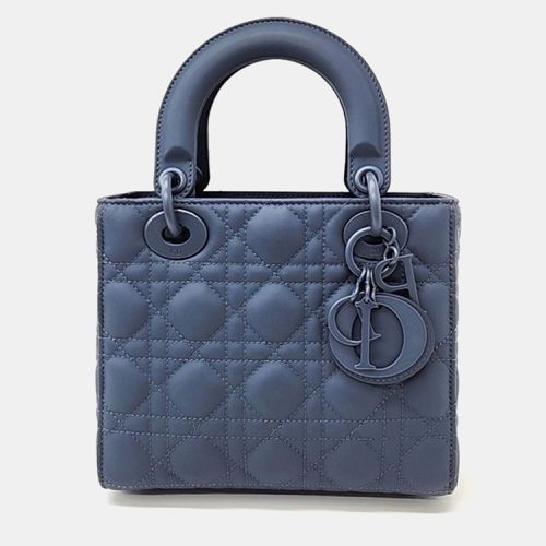 Christian Dior Blue Cannage Leather Ultra Matte Lady dior Small Top Handle Bag - Dior - Modalova