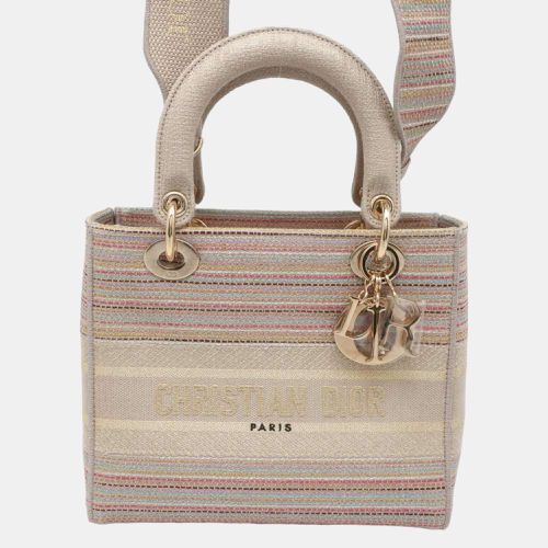 Beige/ Canvas Lady D-Lite Medium Bag - Dior - Modalova