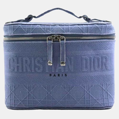 Cannage Embroidery Canvas Travel Vanity Case Bag - Dior - Modalova