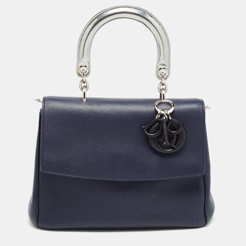 Dior Navy Blue/Silver Leather Small Be Dior Flap Top Handle Bag - Dior - Modalova