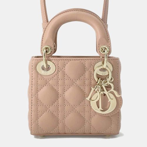 Dior Pink Leather Micro Lady Dior Top Handle Bag - Dior - Modalova