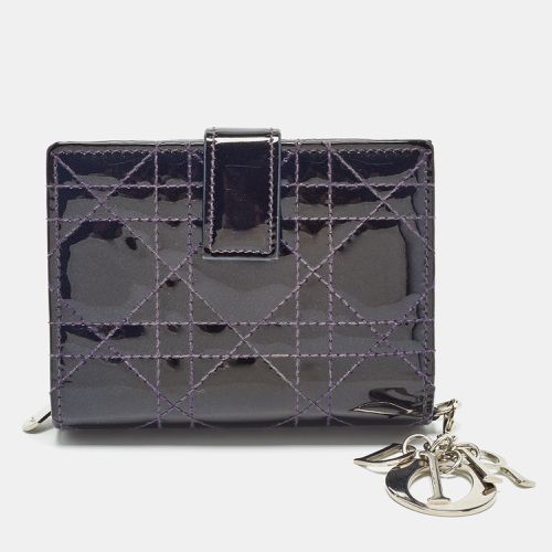 Dior Purple Cannage Patent Leather Lady Dior 5 Gusset Card Holder - Dior - Modalova